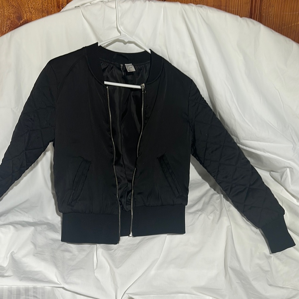 H&M Black Bomber Jacket Minimalist Style